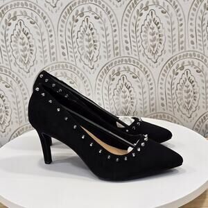 TORRID Women's size 10 Allover Spiked 3" Heel Dress Shoe Faux Suede Black